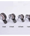 4 Pack Stem Threaded Caster Wheels For Office Chairs And Heavy Duty Furniture in sizes 2, 1.5, 1.25, and 1 inch