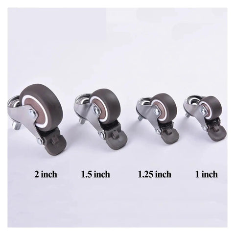 4 Pack Stem Threaded Caster Wheels For Office Chairs And Heavy Duty Furniture in sizes 2, 1.5, 1.25, and 1 inch