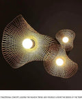 Large Handcrafted Rattan Pendant Ceiling Light With Rustic Farmhouse Flair For Cozy Spaces Premium Quality Construction Brings Straight Up Nice Vibes To Your Home Quick Install, featuring woven design and warm illumination.