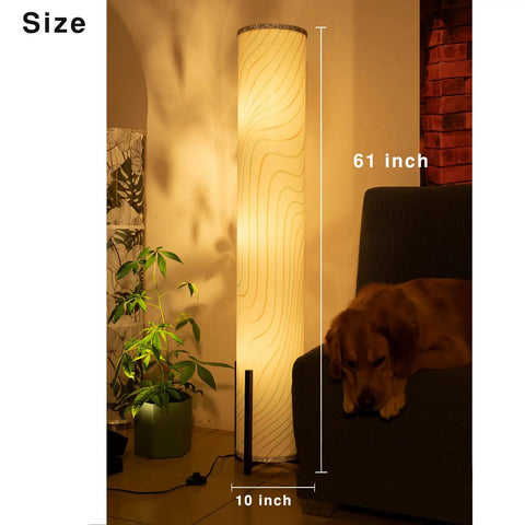61 Inch Color Changing Floor Lamp With 3 Smart LED Bulbs, Remote Control Dimmable RGB Standing Lamp beside couch, cozy lighting