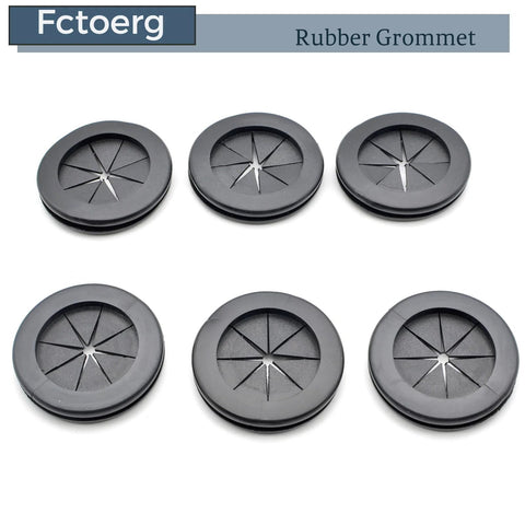 2 Inch Rubber Grommets For Wiring Protection And Firewall Hole Plugs in black rubber, set of six, for electrical and plumbing use
