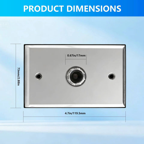 Front view of Outdoor Dusk To Dawn Photocell Sensor For Lights No Fuss Auto On Off Exterior Light Control Switch with dimensions shown