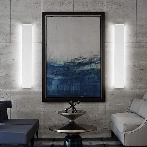 LED Bathroom Vanity Light Fixture Up And Down Wall Sconce For Mirror Modern Natural White 4000K 24W 28 Inch beside art piece
