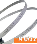 Two Pack 64-1/2 Inch Band Saw Blades for Metal Cutting, 0.020 Inch Thick, 1/2 Inch Wide, Bi-Metal M42 High Speed Steel, 14 TPI