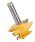 Top Tier 45 Degree Lock Miter Router Bit Made From Premium Yellow Alloy Steel For Crafting Rock Solid Woodworking Joints With Smooth Cutting Precision And Zero Vibration Perfect For Pro Crafters Building Durable Furniture Or Complex Cabinetry Projects At