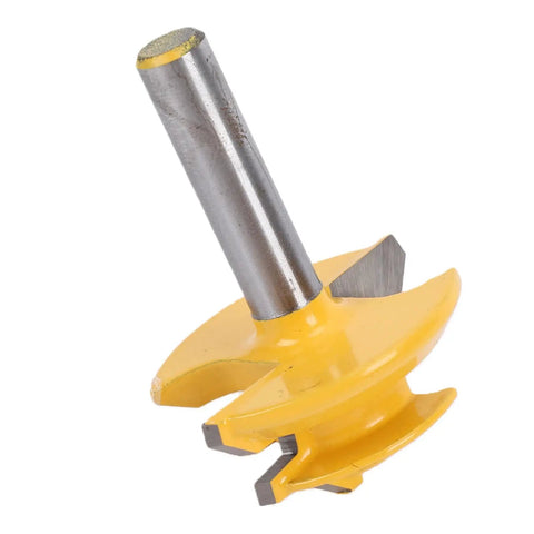 Top Tier 45 Degree Lock Miter Router Bit Made From Premium Yellow Alloy Steel For Crafting Rock Solid Woodworking Joints With Smooth Cutting Precision And Zero Vibration Perfect For Pro Crafters Building Durable Furniture Or Complex Cabinetry Projects At