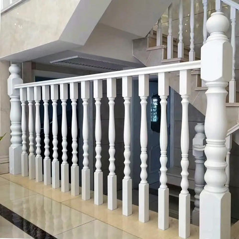 Rock Solid White Wooden Baluster Posts For Staircase Deck And Porch, No Sweat Poplar Wood Spindle Assembly, 33 Inch Tall railings.
