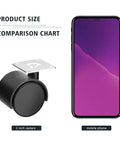 Comparison of Level Up Your Setup With These Badass Heavy Duty 2 Inch Swivel Casters Set of 4 next to a mobile phone for size reference.