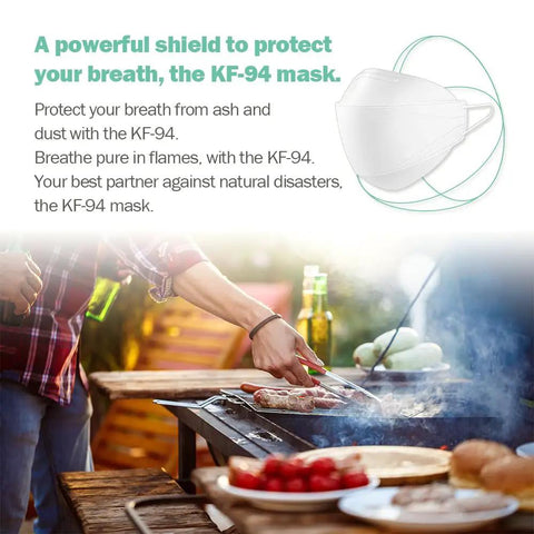 KF94 Micro Dust Protection Face Mask White Small Premium Korean Go To Everyday Wear With 99 Percent Filtration on grill