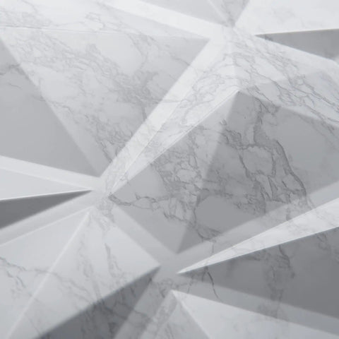Close-up of Diamond Pattern Grey PVC Wall Panels 19.7 Inch Square showing textured 3D surface for slick accent walls.
