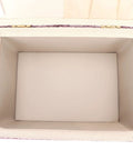 Open interior view of Grab And Go Removable Tray Sewing Basket With Handles For Quilting And Crafts, empty lining visible