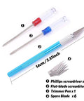 21Pcs Modeler Basic Tools Craft Set including screwdrivers, trimmer pen, and blades for DIY mecha and miniature car models