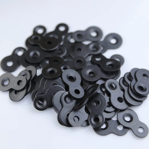 48 Piece Rock Solid Figure Eight Tabletop Fasteners Heavy Duty 12 Gauge Steel Desktop Connector Brackets Built Dang Tough black fasteners