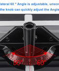 Rock Solid Adjustable Table Saw Miter Gauge With Precision Aluminum Fence And Clear Degree Scale For Dead Nuts Accurate Woodworking Cuts And Rapid Angle Adjustments, showing adjustable 60° angle with clear markings.