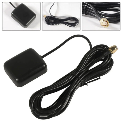Active GPS Antenna With SMA Male Connector For Car Stereo And Navigation Systems, Waterproof Magnetic Mount, 3 Meter Extension Cable