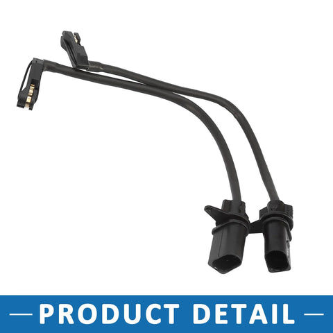 Rear brake pad wear sensor pair with black cables for Audi A6 Quattro 2012-2014, set of 2