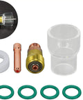 Stubby Gas Lens Collet Body Kit For TIG Welding Torch With Glass Cup Nozzle Set 3 32nd Inch 2.4 Millimeter Collet Components