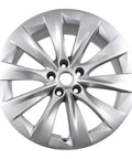 Slick And Fully Reconditioned 20 Inch Oem Wheel Rim For Tesla Model X 2017 close-up of silver alloy design with five lug holes.