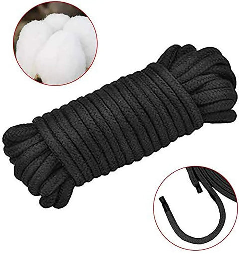 Soft Cotton Rope Cord Set 2 Pack 33 Feet Each 8mm Thick Twisted Rope For Craft D I Y Home Decor Black And Red Great For Gift
