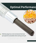 Glow Plug Replacement Kit For Weber SmokeFire EX4 EX6 EPX6 Wood Pellet Grills Smokers Igniters Parts 7009 22510001 22510201 23510001 23510201 Silver 2 Pack showing close-up of glow plug with pellets and flames