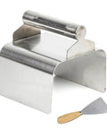 Ergonomic Stainless Steel Curb Trowel Edger For Concrete Edging And Curbing, Compact 4x6x4 Inch Hand Tool With Putty Knife