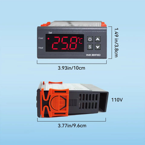 Dual Stage Digital Temperature Controller For Heating And Cooling With Alarm, 110V NTC Sensor Thermostat Fahrenheit Or Celsius Display