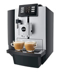 Top Shelf Automatic Espresso And Cappuccino Machine With No Fuss Bean Brewing Systems And Massive Water Tank, sleek design with dual spouts.