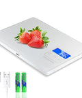 Digital Kitchen Scale 33Lb Capacity With High Precision Sensors Tare And Unit Conversion LCD Display A Must Have For Baking Cooking And Meal Prep Easy Read White Finish with strawberries on display