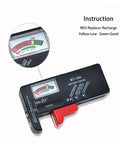 Portable Battery Tester For AA AAA C D 9V And Button Cell Batteries All In One Volt Checker With Pocket Friendly Design And Easy Readout 2 Pack Compact Design For Easy Carry Along, black ABS meter display