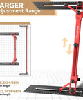 Slick Adjustable Master Woodworking Stair Tread Jig And Heavy Duty Template System With Upgraded Locking Mechanism For Zero Sweat Setup And Straight Shot Accuracy, showing adjustable range from 18 to 68 inches.