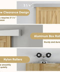 6Ft Sliding Barn Door Hardware Track Kit With Handles showing low clearance aluminum box rail and nylon rollers
