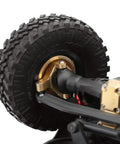 Close-up of Beefed Up Brass Steering Knuckles RC Counterweight Set For 1/24 Crawler Cars 8g Each Improves Tire Grip And Stability