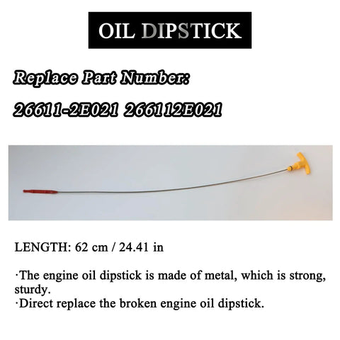 Oil Dipstick 26611-2E021 266112E021 for Hyundai Elantra 2011-2018 Tucson Sonata Kia Forte Optima Soul, metal gauge with yellow handle