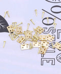Mini Brass Cabinet Hinges For 1 To 12 Dollhouse Furniture With 48 Screws, 12 Pcs Durable DIY Closet Hinges displayed.