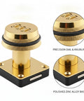 Keyless Mechanical Cam Lock In Gold Zinc Alloy For Drawers And Cabinets 1 Pack Durable Battery Free Security With Precision Dial
