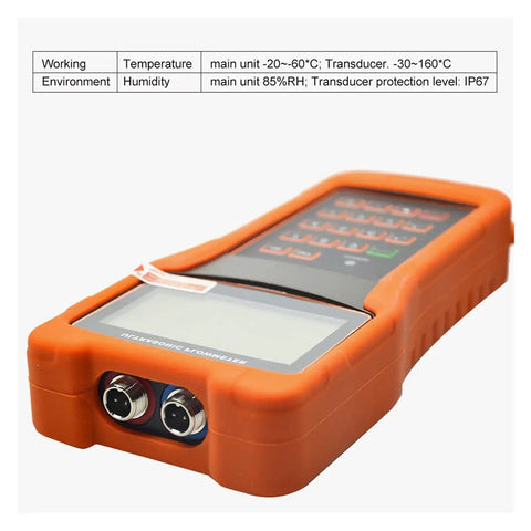 Handheld Ultrasonic Flow Meter Portable Clamp On Flowmeter With Data Output TS 2 TM 1 TL 1 Sensors DN15 To 6000mm front view