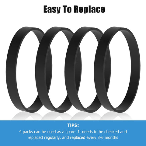 Replacement Vacuum Belt Pack For Style 7 9 10 PowerForce Helix CleanView PowerLifter Swivel Rewind Upright Vacuums 4 Pack Easy Install Fits 2031093 3031123 32074 Works With Most Upright Vacuums - 4 Black Circular Belts