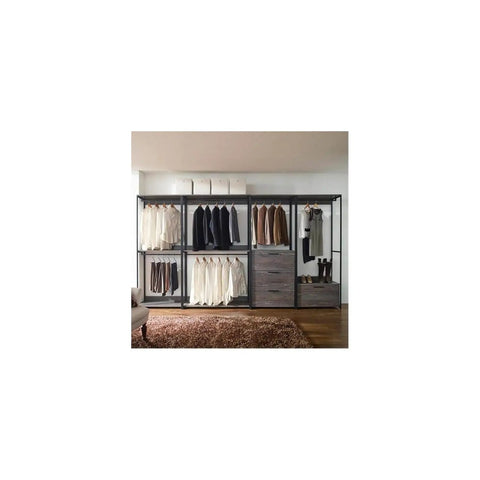 Top Shelf Wood Walk In Closet Organizer System Featuring Straight Up Customizable Shelves Heavy Duty Hanging Rods And Hassle Free Drawers For Bedroom Storage That Honestly Maximizes Space with organized clothes.