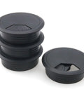 Four Piece Black Desk Grommet Covers Deliver Zero Stress Cable Control With Slick Adjustable Fit Top Shelf Abs Build.