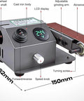 AoXHUGB High Speed Wet Bench Sander With 0 To 13000 RPM Variable Speed Control features an LCD display and adjustable grinding arm.