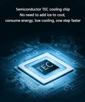 Smart Desktop Beverage Chiller With Rapid Freeze And Instant Heat Mode Made From Food Grade Aluminum For Your Morning Brew This Deskside Cup Is A Total Game Changer For Keeping Drinks Ice Cold Or Piped Hot Anytime showing TEC cooling chip on circuit board.