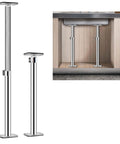 Adjustable Undermount Sink Brackets Kit with steel support poles installed under kitchen sink for stable mounting and no fuss repair.