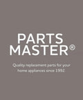 Parts Master logo with slogan "Quality replacement parts for your home appliances since 1992" on gray background.
