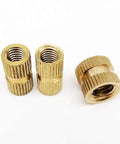 Top-Notch Brass Insert Nuts M2 To M5 With Metric Threads Perfect For Wood Plastic And Metal Projects Reusable set of three