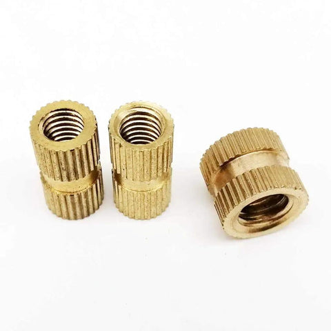 Solid Brass Insert Nuts M2 To M5 Metric Thread Knurl Nutserts For DIY Projects, set of three precision-engineered brass nutserts.