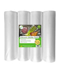 Pro Grade 11 Inch By 25 Foot Vacuum Sealer Rolls Four Pack with Thicker Embossing, BPA Free, FoodSaver Compatible Bags