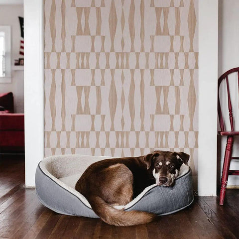 Beige Textured Faux Grasscloth Geo Removable Peel And Stick Wallpaper Self Adhesive No Glue Needed For Easy Do It Yourself Wall Decor 20.5 Inch By 16.5 Foot Roll Made In USA Jute Look