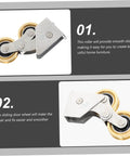 Two Pack Sliding Door Rollers For Cabinet And Pocket Doors Sleek Track Pulley Hardware Easy Install Replacement Wheels Quiet Durable Closet Door Rollers For Modern Home And Office Renovations in metal and nylon, showing two roller designs.