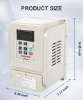 Front view of High Power 4KW VFD Inverter Frequency Converter For Motor Speed Control with dimensions labeled