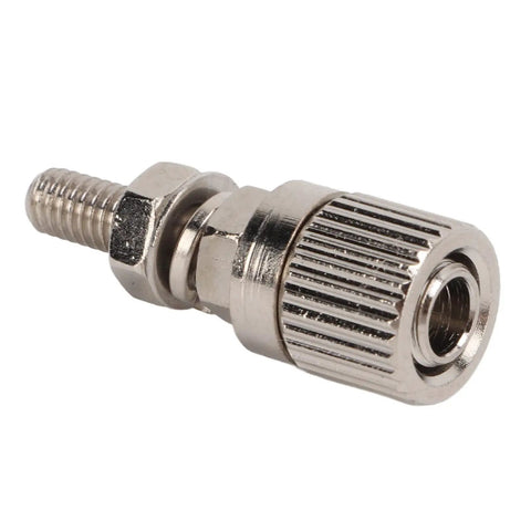 Current Terminal Connector M4 Thread 27mm Length 20A Rated Brass Terminal For Industrial Equipment Heavy Duty Welding Machinery Inverters RVs Ships And More 4mm Inner Hole Durable Electrical Component, silver metal connector